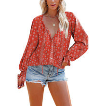 Blusa Floral de Gasa Suelta con Cuello en V - Image 26