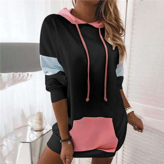 Sudadera con Capucha y Costuras Contrastantes para Mujer - Image 17