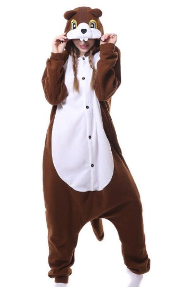 Pijama Enterizo de Felpa Polar Oso Pardo - Disfraz Cómodo para Toda la Familia - Image 8