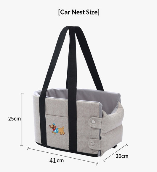 Cama Elevada para Perros Pequeños en Centro de Consola del Auto - Image 14