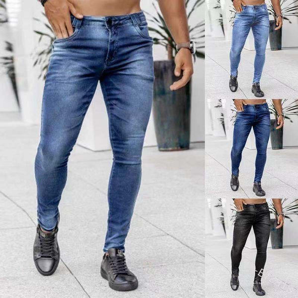Pantalones Vaqueros Slim Rotos para Hombre - Estilo Europeo