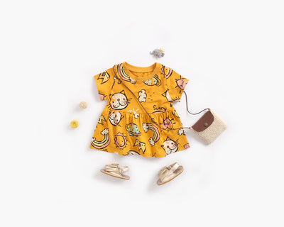 Vestido Infantil Estampado con Dibujos Animados - Manga Corta Verano - Image 10