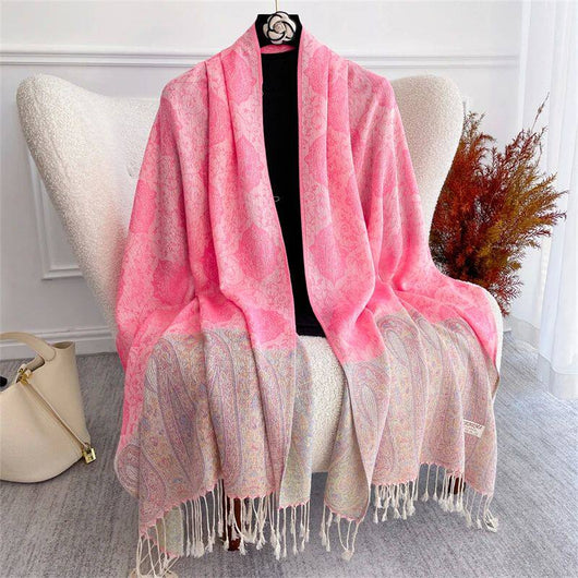 Bufanda Bohemia Cashmere Otoño Mujer Diseño Jacquard Pashmina - Image 4