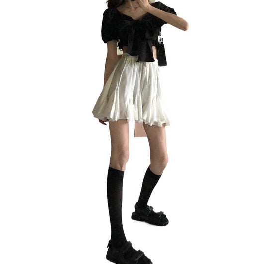 Falda Corta Blanca Fluida y Ajustada para Mujer - Image 7