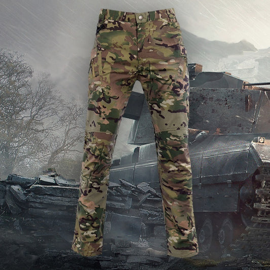 Pantalones Cargo Rectos Transpirables Resistentes a Rasguños con Múltiples Bolsillos