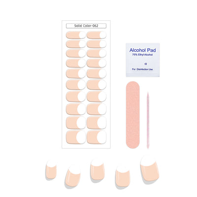 Pegatinas de Uñas Gel Francés Semicocidas Impermeables Color Sólido - Image 22