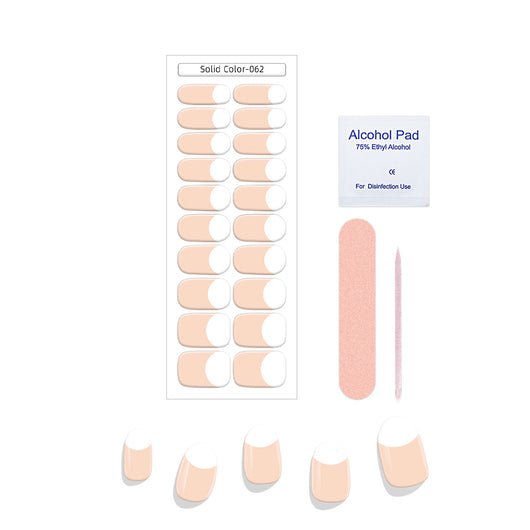 Pegatinas de Uñas Gel Francés Semicocidas Impermeables Color Sólido - Image 22