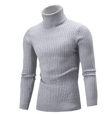 Suéter de Invierno para Hombre Cuello Alto Solido Tide - Image 16