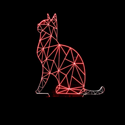Lámpara Nocturna de Gato en Acrílico Multicolor - Image 6