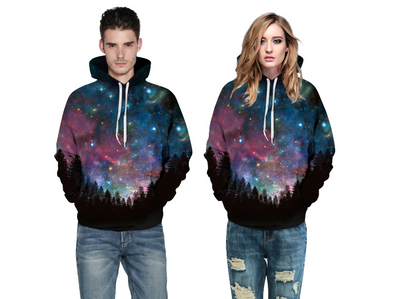 Sudadera Estampado 3D Estrellas con Capucha - Diseño Urbano Oversize