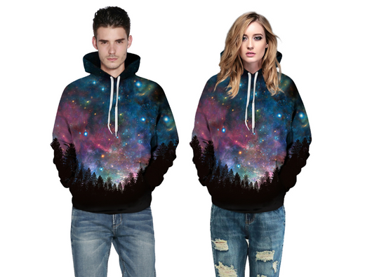 Sudadera Estampado 3D Estrellas con Capucha - Diseño Urbano Oversize