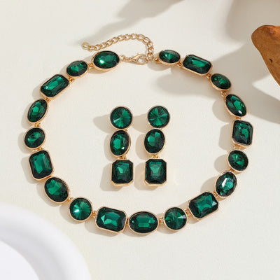 Collar de Cristales Brillantes Estilo Antiguo para Mujer - Image 3