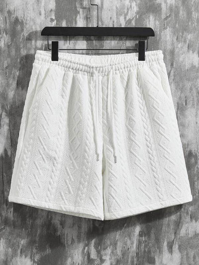 Conjunto de Camisa y Shorts con Patrón de Diamantes para Hombre - Image 29