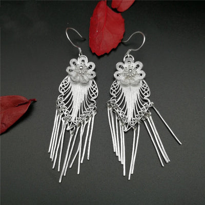Aretes de Plata Esterlina con Borla Floral - Image 4