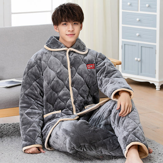 Pijama Térmico Acolchado de Forro Polar Grueso para Hombre - Image 7