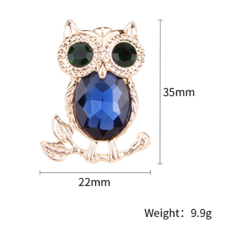 Broche de Cristal Búho Hecho a Mano - Joya Artesanal Exquisita - Image 3