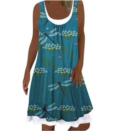 Vestido Largo Estampado sin Mangas con Escote en V para Mujer - Image 11