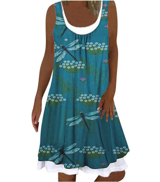 Vestido Largo Estampado sin Mangas con Escote en V para Mujer - Image 11