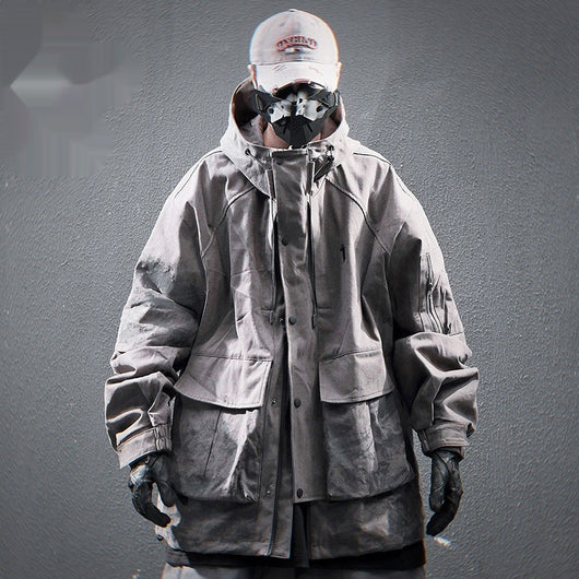 Chaqueta Impermeable con Capucha y Bolsillos Funcionales para Hombre - Image 2