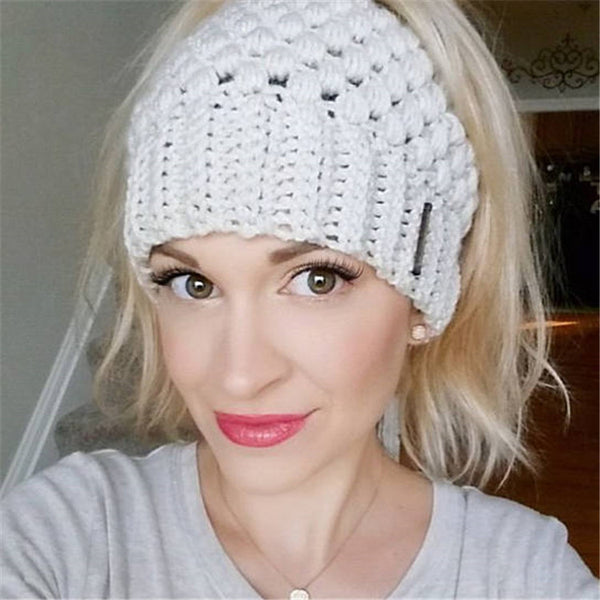 Gorro Tejido Europeo y Americano para Mujer con Protección de Oídos