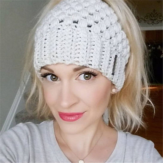 Gorro Tejido Europeo y Americano para Mujer con Protección de Oídos