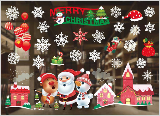 Pegatinas Navideñas para Ventanas en Colores Festivos - Image 42