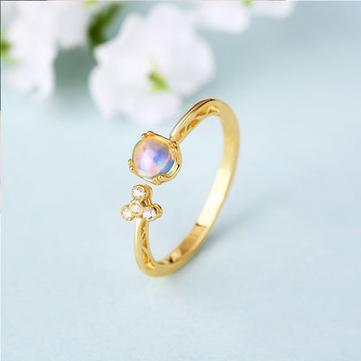 Anillo de Plata Esterlina con Piedra de Luna Natural y Diamantes Calados - Image 8