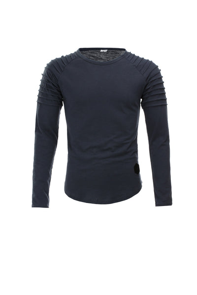 Camiseta Manga Larga Cuello Redondo Color Sólido - Image 10