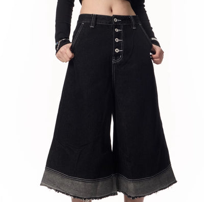 Pantalones Cortos Denim Estilo Retro Americano con Borde Deshilachado - Image 9