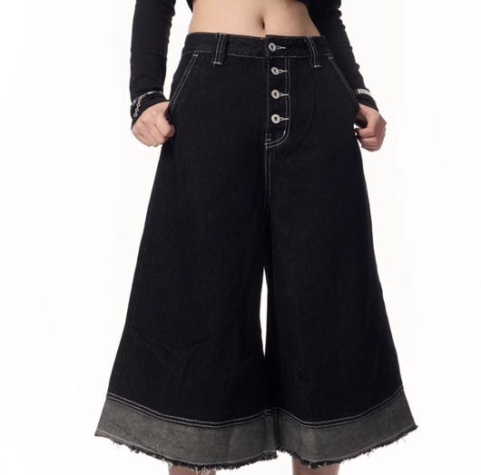 Pantalones Cortos Denim Estilo Retro Americano con Borde Deshilachado - Image 9
