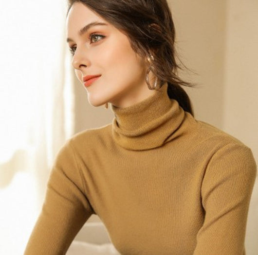 Suéter de Cuello Alto en Cashmere para Mujer Ajustado y Corto - Image 7