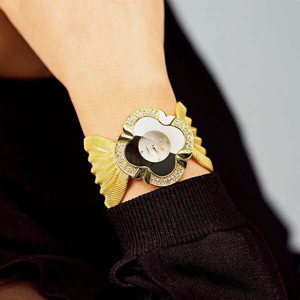 Reloj Pulsera de Lujo con Diamantes y Mariposa - Malla Metálica para Mujer