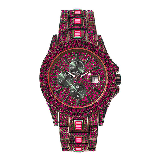 Reloj Hombre Hip Hop Cristales Brillantes Luminoso Cuarzo Multicolor - Image 5