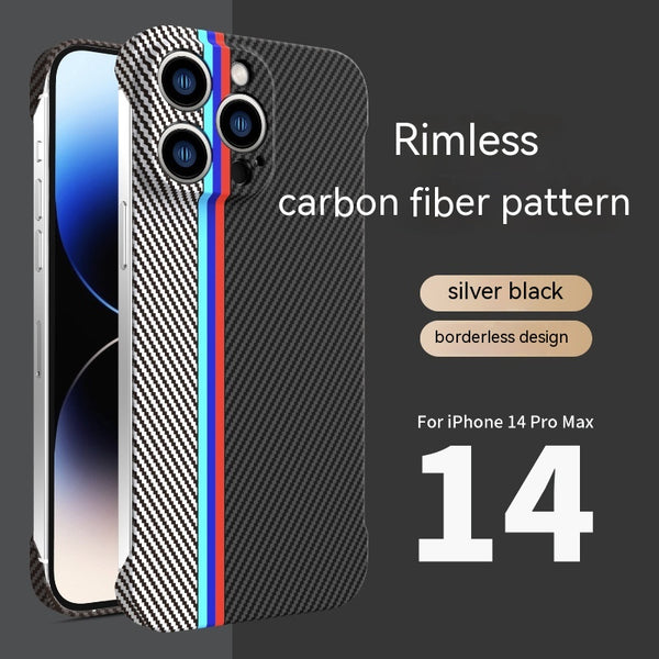Funda de Teléfono Fibra de Carbono con Patrón Entrelazado sin Marco