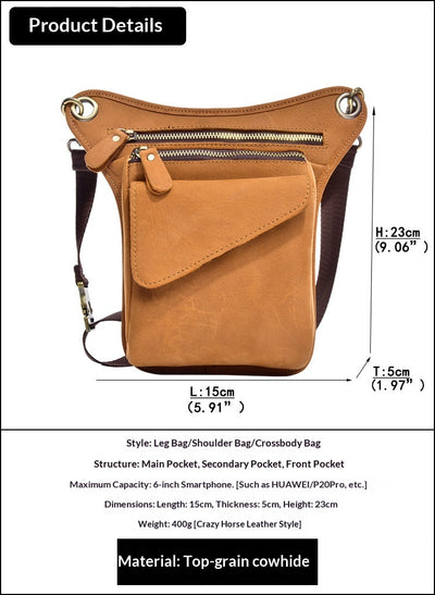 Bolsa Táctica de Cuero Genuino para Hombre - Riñonera Outdoor Ajustable - Image 8