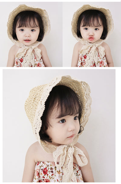 Sombrero de Paja con Moño de Encaje Coreano Plegable - Image 15