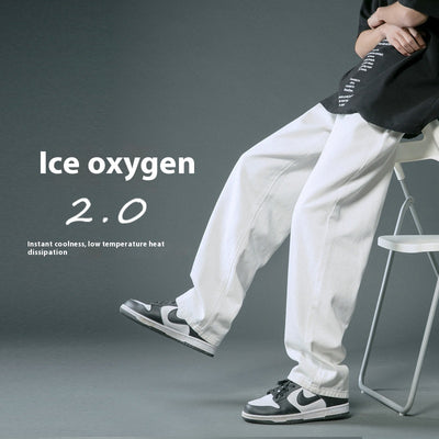 Jeans Rectos Sueltos Ligeros para Hombre - Comodidad de Verano - Image 8
