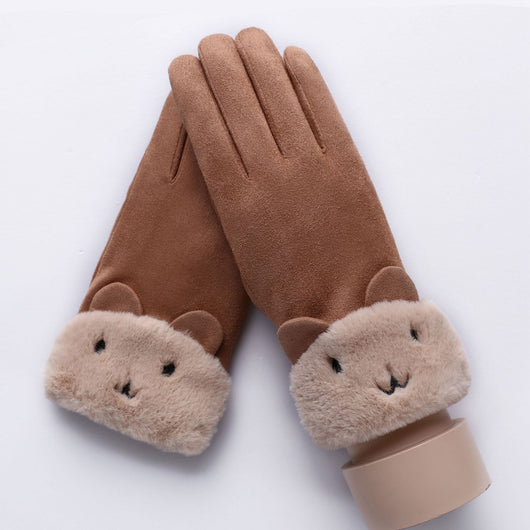 Guantes Térmicos de Cachemira para Mujer con Oso Adorable y Pantalla Táctil - Image 2