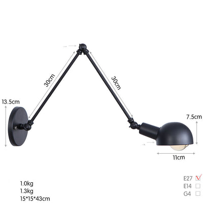 Lámpara de Pared Industrial de Hierro Forjado con Brazo Extensible para Restaurante y Bar - Image 7