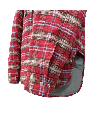 Chaqueta Acolchada de Cuadros Rojo para Hombre con Cierre de Cremallera - Image 17