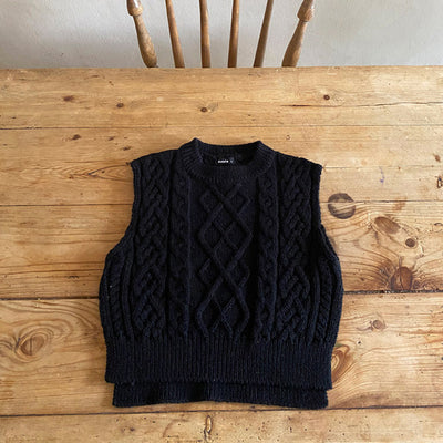 Chaleco Tejido Oversized con Patrón de Lino - Diseño Holgado y Versátil - Image 20