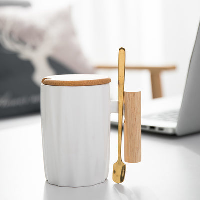 Taza de Cerámica Recta con Asa de Madera - Image 14