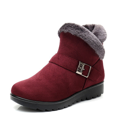 Botas Cortas Cálidas para Mamá con Tacón Bajo y Forro de Terciopelo - Image 8