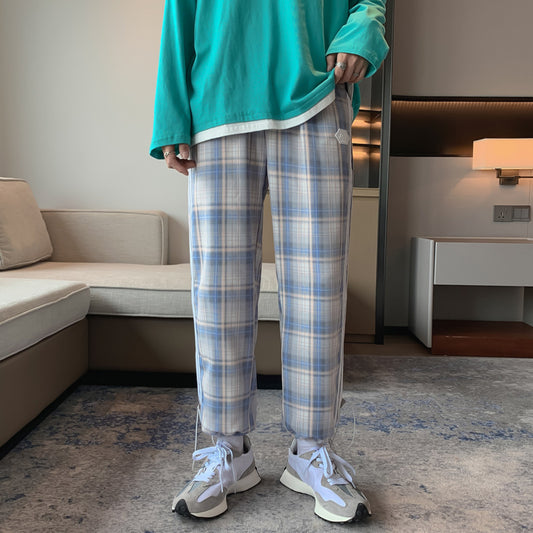 Pantalones a Cuadros Hombre - Pantalón Casual Suelto Estilo Verano