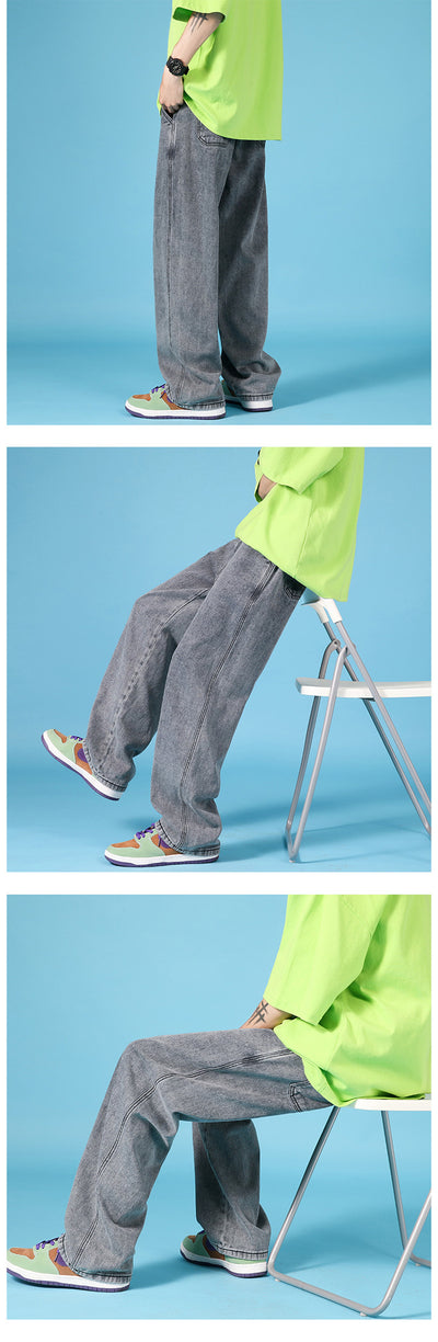 Pantalones Cargo Denim Holgados para Hombre con Cierre Hip Hop - Image 13