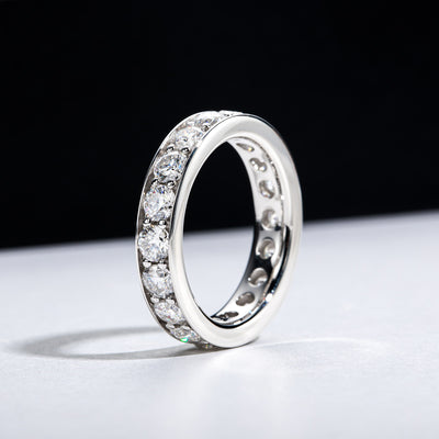 Anillo de Moissanita para Mujer Plata 925 con Diamantes en Línea Simple - Image 10