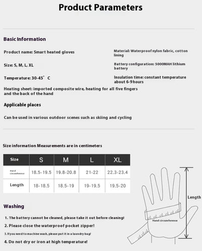 Guantes Térmicos Eléctricos de Piel de Oveja con Pantalla Táctil para Motocicleta - Image 10