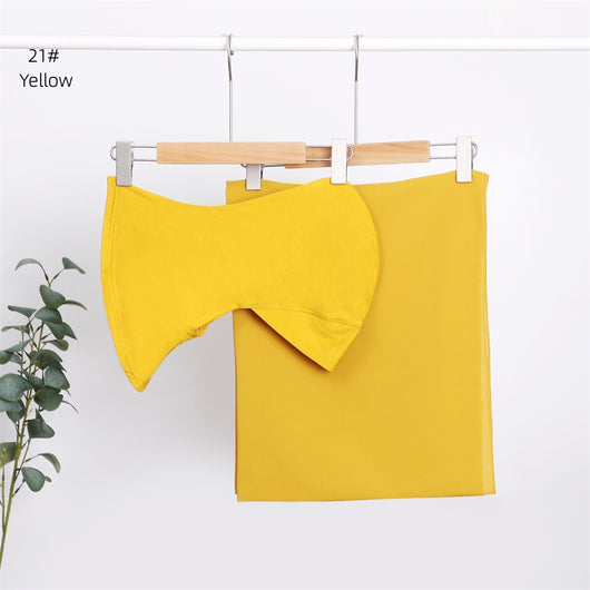 Pañuelo Modal Transpirable de Color Sólido con Gorro Integrado en Chiffon Perla - Image 23
