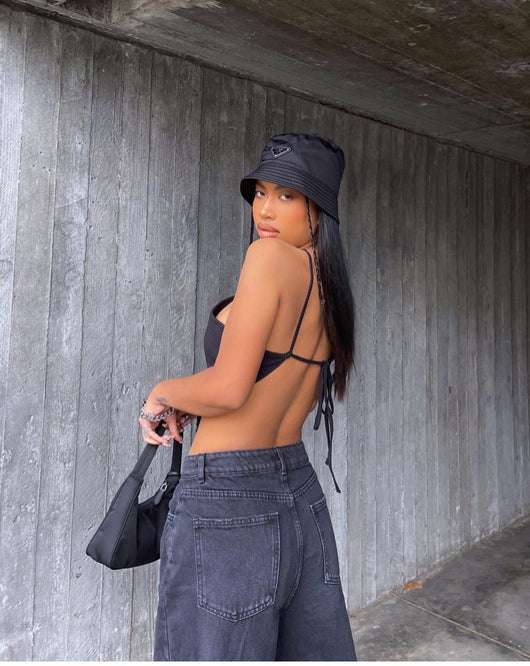Jeans Cintura Alta Rectos Negro Puro Mujer - Image 10