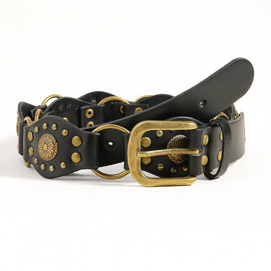 Cinturón Vintage Unisex con Hebilla de Metal Remachado - Estilo Punk Hip Hop - Image 15